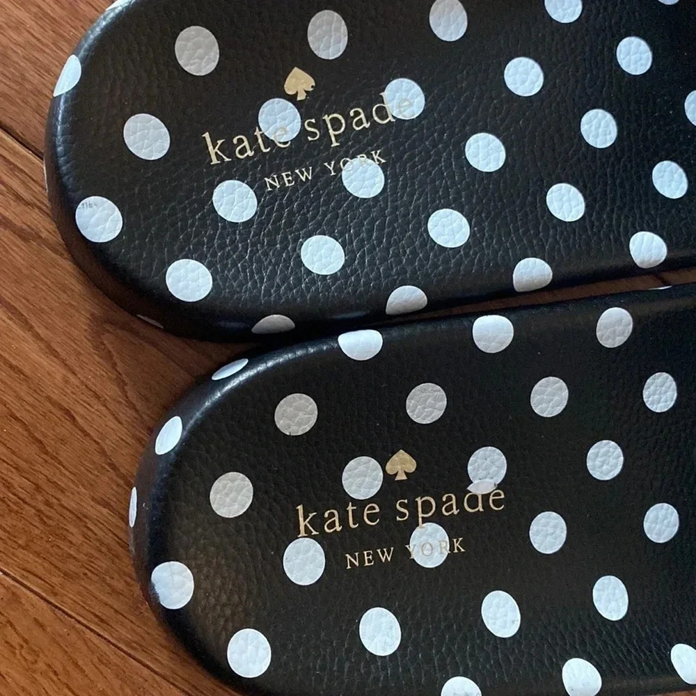 Kate spade ♠️ logo polka dot comfy slides Sz 10 - Picture 9 of 10